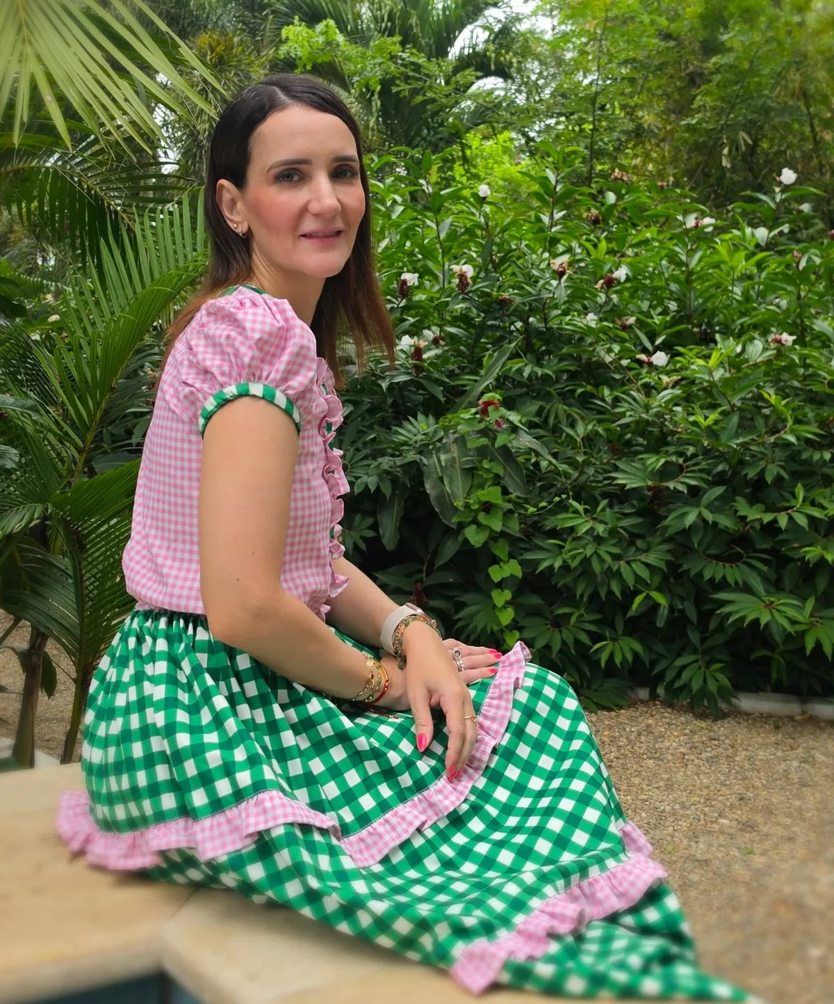 Vestido Maxi Cuadros vista alternada